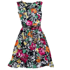 Ralph Lauren Dress Womens's Size Small Floral Bright Sleeveless Pullover V-Neck